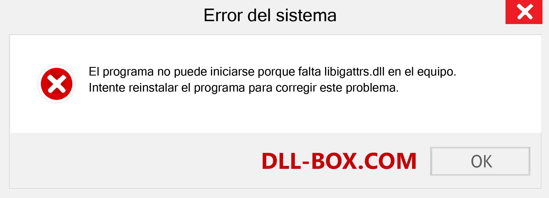 ¿Falta el archivo libigattrs.dll ?. Descargar para Windows 7, 8, 10 - Corregir libigattrs dll Missing Error en Windows, fotos, imágenes